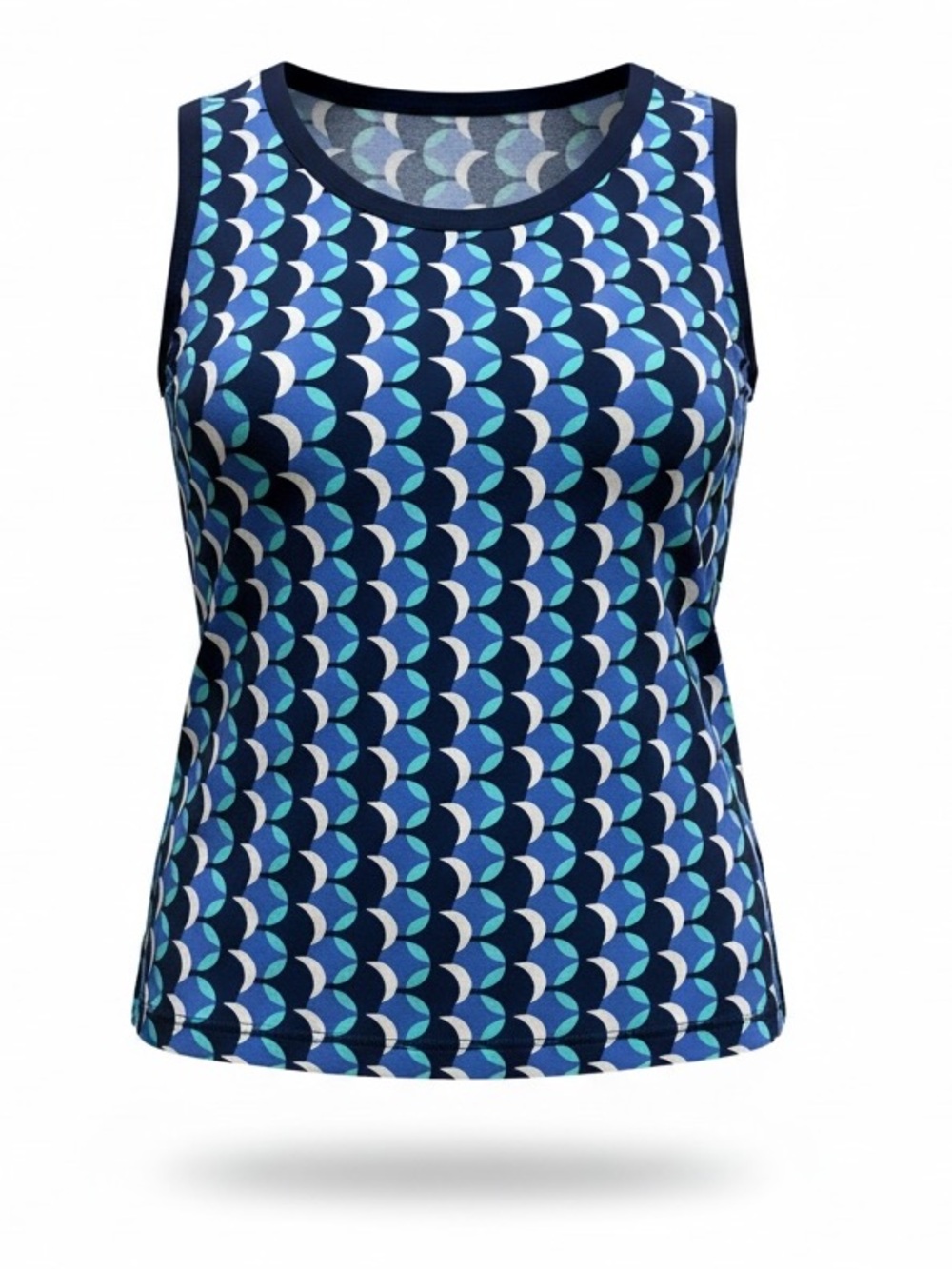 Liz Claiborne Navy Geometric Sleeveless Tank